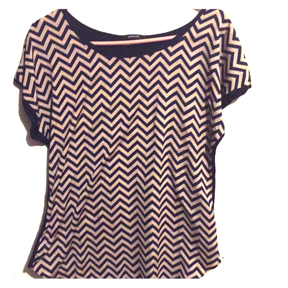 Navy blue and tan Espresso shirt.